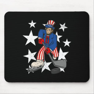 Abraham Lincoln spielt Hockey Spaß 4. Juli Hoc Mousepad
