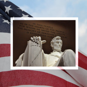 Abraham-Lincoln-Statue, Inschrift, National Mall Postkarte