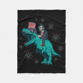 Abraham Lincoln T Rex Dinosaur 4. Juli Amerika Fleecedecke