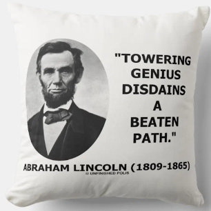 Abraham Lincoln Turmhohes Genie verachtet Geschlag Kissen