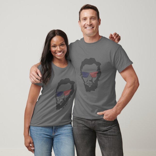 Abraham lincoln usa flag in glass-T - Shirt (Unisex)