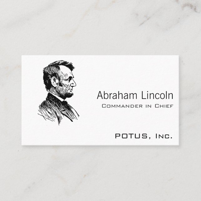 Abraham Lincoln Visitenkarte (Vorderseite)