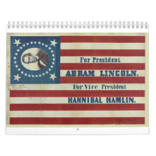 Abraham Lincoln-Vorsitz-Kampagnen-Fahnen-Flagge Kalender