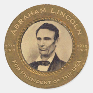 Abraham Lincoln Wahlkampfbutton Runder Aufkleber