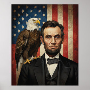 Abraham Lincoln Weißkopfseeadler Patriotisches Vin Poster
