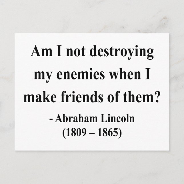 Abraham Lincoln Zitat 12a Postkarte (Vorderseite)