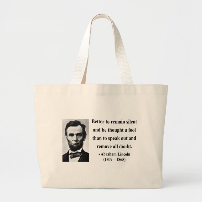 Abraham Lincoln-Zitat 15b Jumbo Stoffbeutel (Vorne)