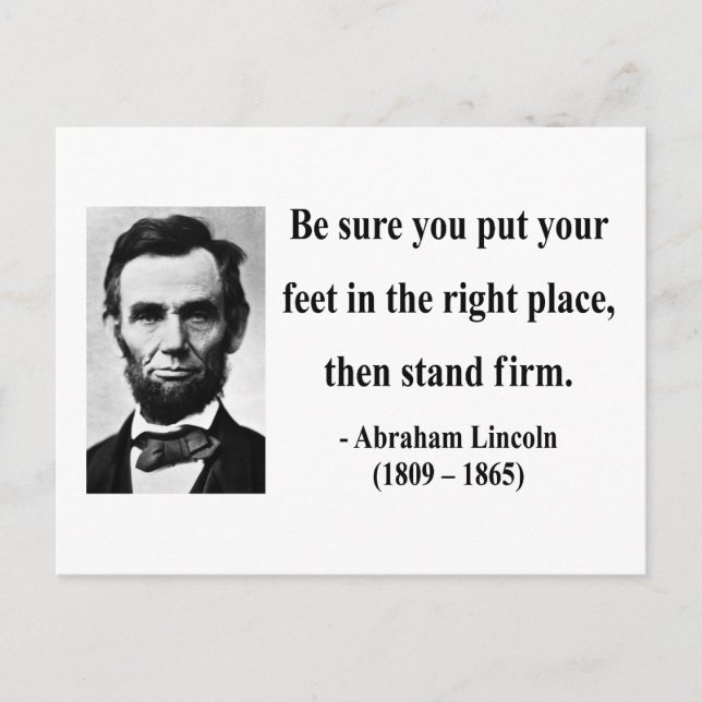 Abraham Lincoln Zitat 16b Postkarte (Vorderseite)