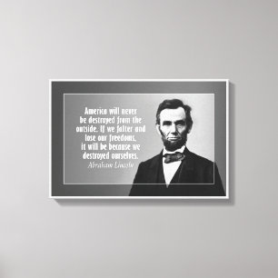 Abraham Lincoln Zitat über Amerika Leinwanddruck