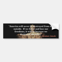 Abraham Lincoln Zitat über Amerikas Zerstörung