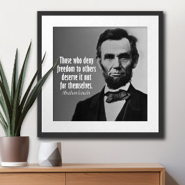 Abraham Lincoln Zitat über Sklaverei Poster