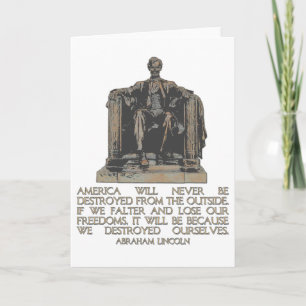 Abraham Lincoln Zitat: Wir haben uns selbst zerstö Karte