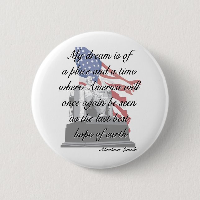 Abraham Lincoln-Zitatknopf Button (Vorderseite)