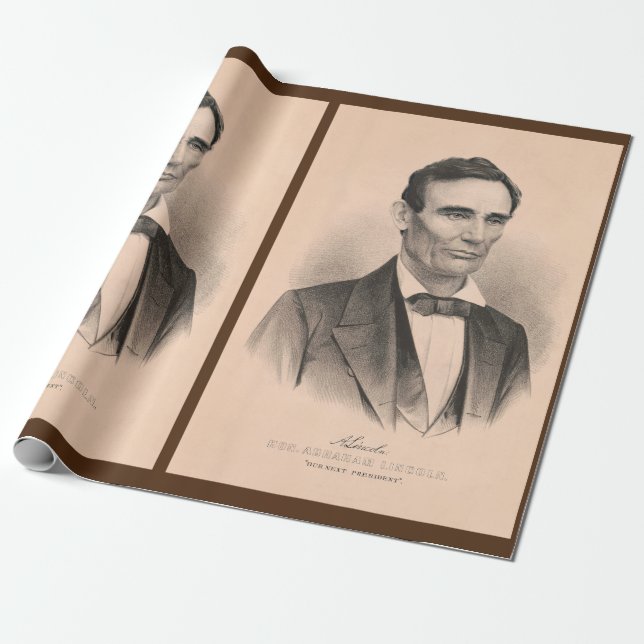 Abraham Lincoln zum Präsidenten gewählt 1860 Litho Geschenkpapier (Ungerollt)