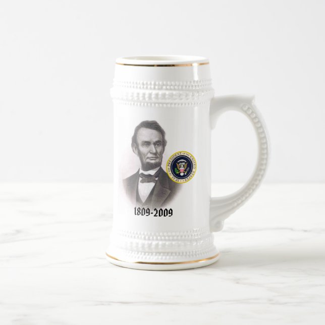 Abraham Lincoln-zweihundertjähriges Gedenk Bierglas (Rechts)