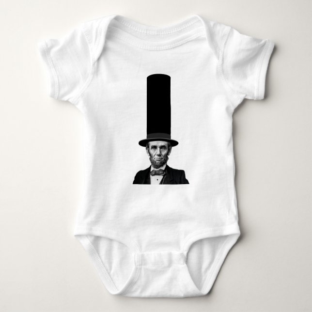 Abraham Lincolnpräsidentenmode-Aussage Baby Strampler (Vorderseite)