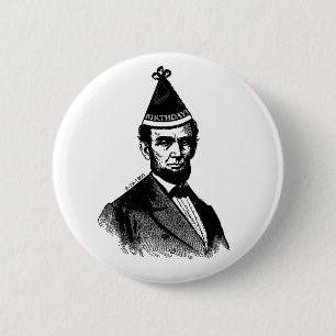 Abraham Lincolns Geburtstags-Schlag-runder Knopf Button