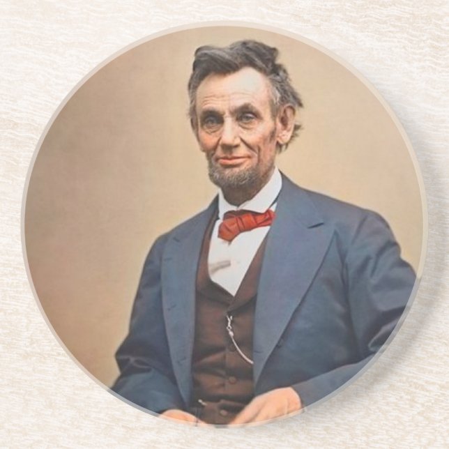 Abraham Lincolon Sandstein Untersetzer (Vorne)