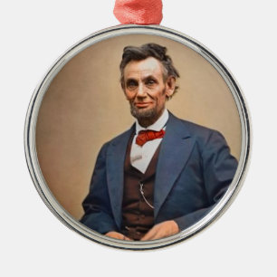 Abraham Lincolon Silbernes Ornament