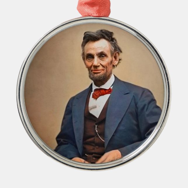 Abraham Lincolon Silbernes Ornament (Vorne)