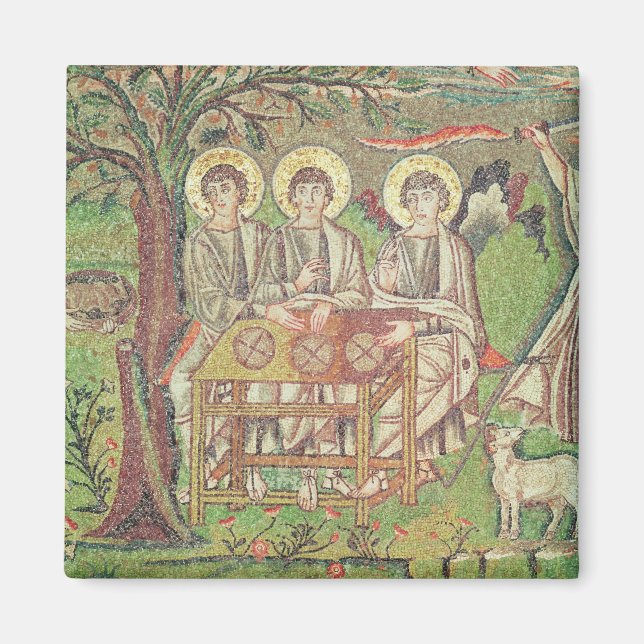 Abraham mit den Engeln (Mosaik) Magnet (Vorne)