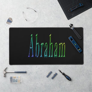 Abraham Nom En Bleu Vert Et Jaune,
