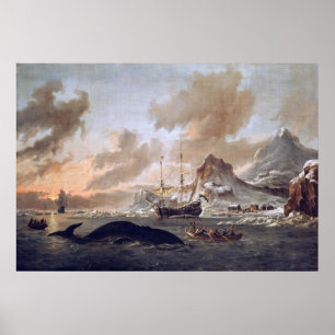Abraham Storck Niederländische Walfänger bei Spitz Poster
