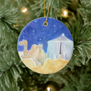 Abraham Tent und Camels Jesse Tree Keramik Ornament