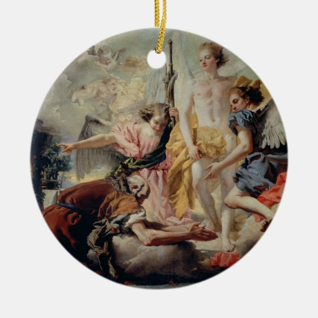 Abraham und die drei Engel Keramik Ornament (Vorne)