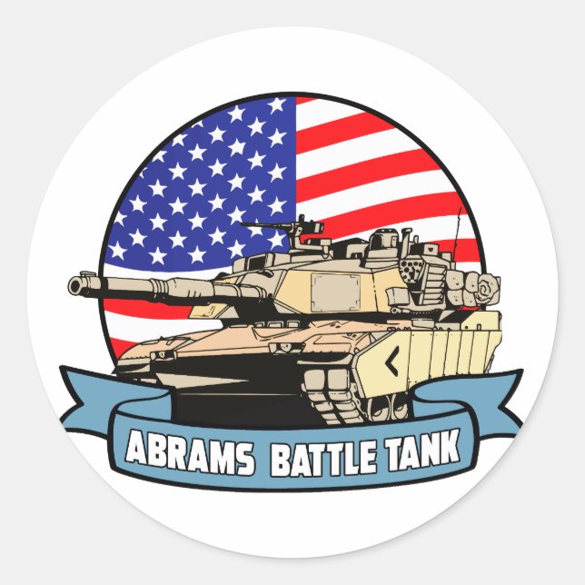 ABRAMS AMERICA RUNDER AUFKLEBER (Vorderseite)