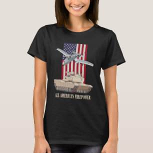 Abrams M1A2 A 10 Thunderbolt II Amerikanische Flag T-Shirt
