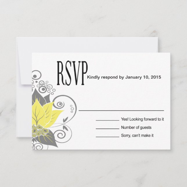 Abraxas Abstrait Floral RSVP | charbon jaune (Devant)