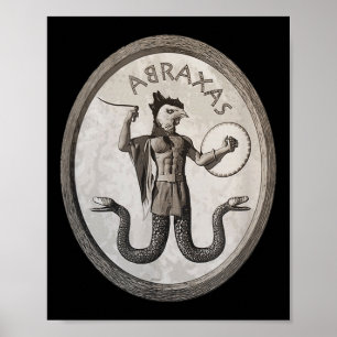 Abraxas Esoteric Gnostic Symbol Occult Pagan Ritua Poster