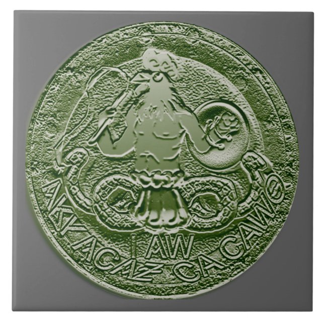 abraxas Flachrelief Fliese (Vorderseite)