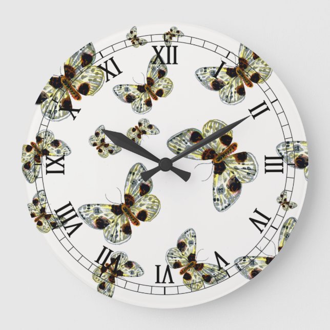 Abraxas sylvata - The Clouded Magpie Moth Große Wanduhr (Vorderseite)