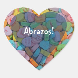 Abrazos-Süßigkeit Herzen - sagen Sie es auf Herz-Aufkleber