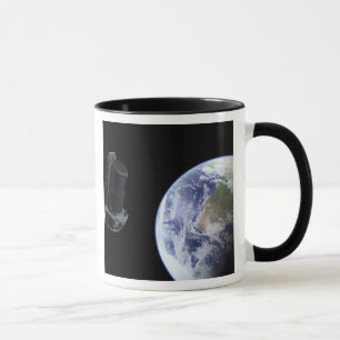 Abreisendes Spitzer die Erde bald nach Tasse