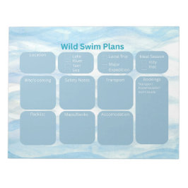 Abreißen von wilden Schwimmplanern Notizblock