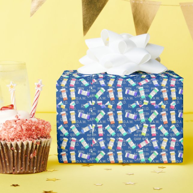 Abréviations sur papier d'emballage cadeau pour ph (Fête d'anniversaire)