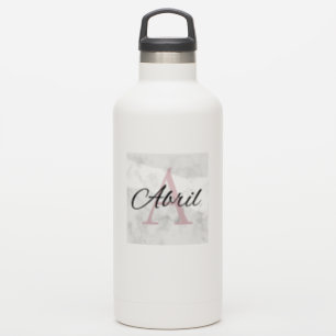 Abril Marble Monogram Inital Girls Personalisiert Aufkleber