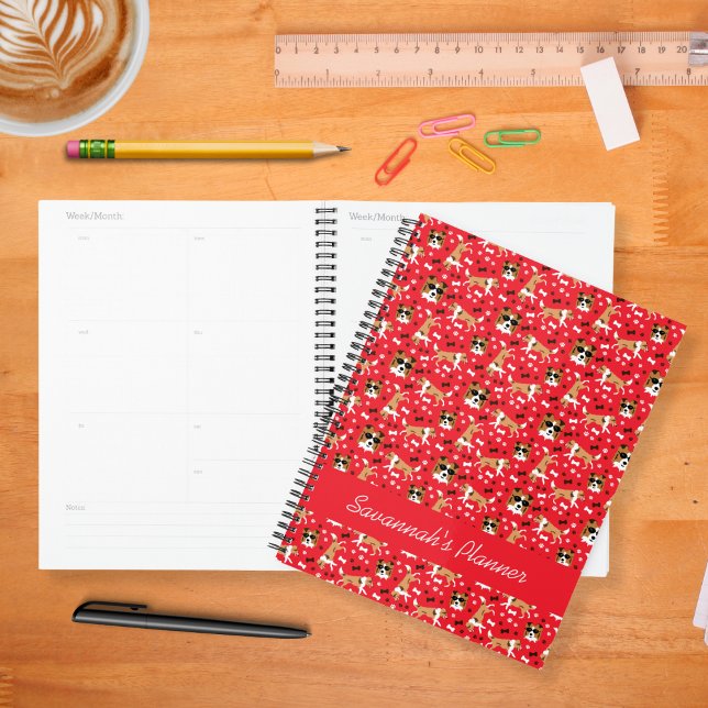 Abris Shetland Sheepdog Motif Rouge (Shelties Shetland sheepdog planner in red)