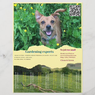 Abriss Flyer quadratische Bilder Gartenarbeit