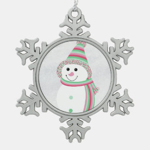 Abrosexual (Abro) Pride Snowman Snowperson Flag Schneeflocken Zinn-Ornament