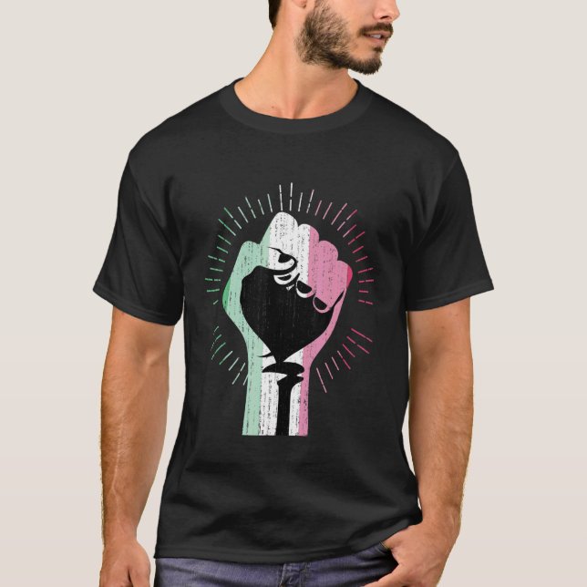 Abrosexuality Flag Pride Fist Queer Lgbt Abrosexua T-Shirt (Vorderseite)