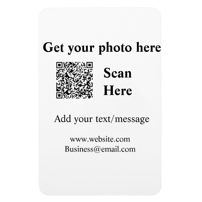 Abrufen Ihres Foto-Scan QR Website E-E-Mail-Adress Magnet (Vertikal)