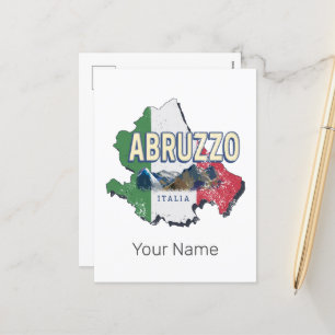 Abruzzen Italien Retro-Regionskarte Vintage-Souven Feiertagspostkarte