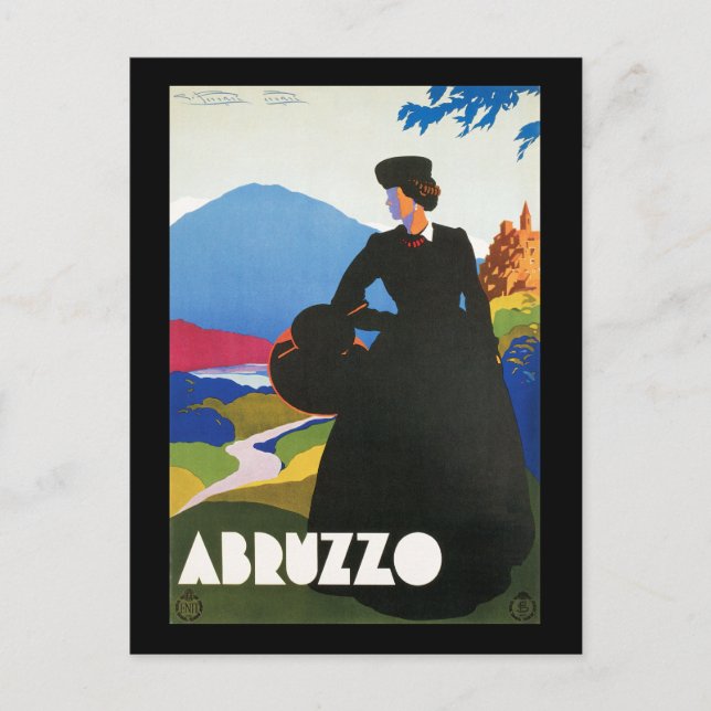 Abruzzen, Italien Vintage Reiseplaner Postkarte (Vorderseite)