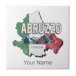 Abruzzo Italien Retro Region Karte Vintages Souven Fliese