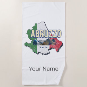 Abruzzo Italien Retro Region Karte Vintages Souven Strandtuch
