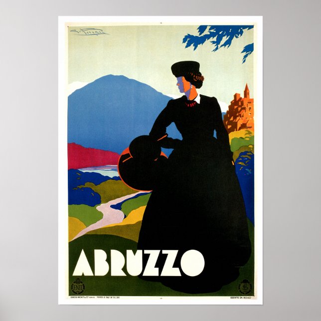 Abruzzo Italien Vintage Reisen Poster (Vorne)